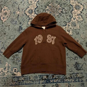 Aeropostale Men's Brown Pullover Hoodie Graphic Print Vintage Style